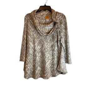 Ruby Rd. Women's Comfy & Cozy Taupe Cowl Neck Sweater Size L NWT